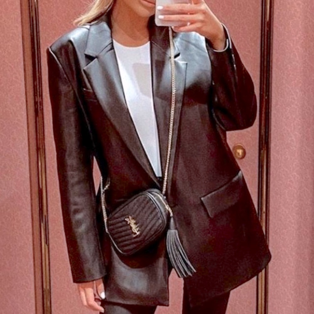 NWT - Zara oversized faux leather blazer